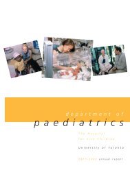 Annual Report 2001 - The Hospital for Sick Children