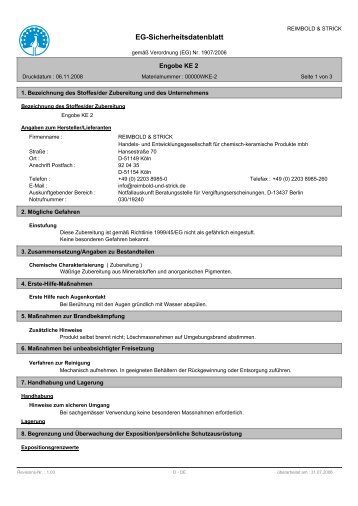 EG-Sicherheitsdatenblatt - Gerstaecker