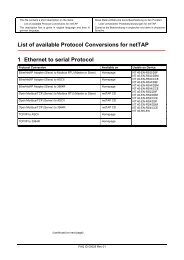 List of available Protocol Conversions for netTAP 1 ... - Hilscher