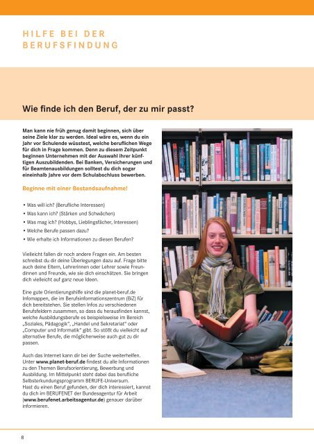 Infos zur Berufsausbildung - planet-beruf regional - Planet Beruf.de