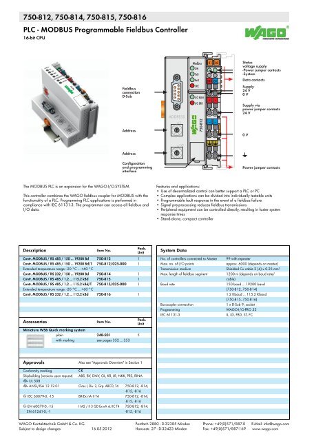 750-812; Contr. MODBUS / RS 485 ... - Wago