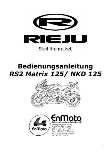 Bedienungsanleitung RS2 Matrix 125/ NKD 125 - EnMoto.at