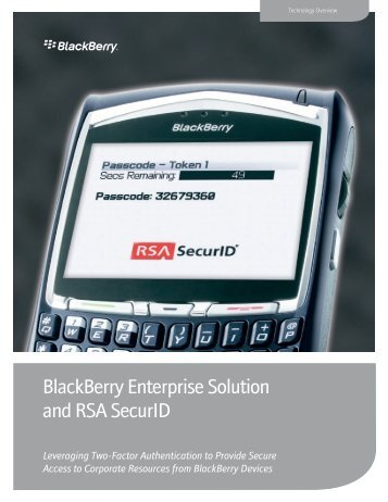 BlackBerry Enterprise Solution and RSA SecurID