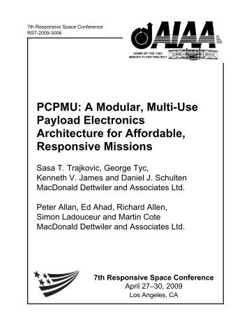 PCPMU: A Modular, Multi-Use Payload Electronics Architecture for ...