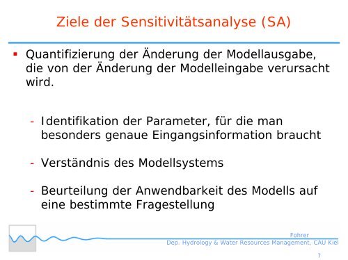 Sensitivität der Modellergebnisse gegenüber unsicheren ...