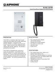 IS-SS, IS-RS Spec Sheet - Aiphone