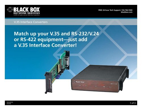 Match up your V.35 and RS-232/V.24 or RS-422 ... - Black Box