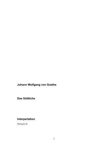 Biografie von Johann Wolfgang Goethe - Gesamtschule Eiserfeld