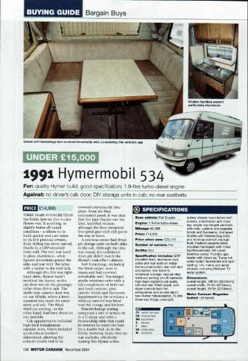 Hymermobil B534 1991 Motor Caravan Nov 2004 - Harrie, the ...