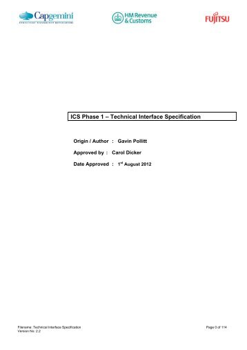 Technical Interface Specification (TIS - HM Revenue & Customs