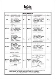 India Club menu 1 - India Club, Dubai, UAE