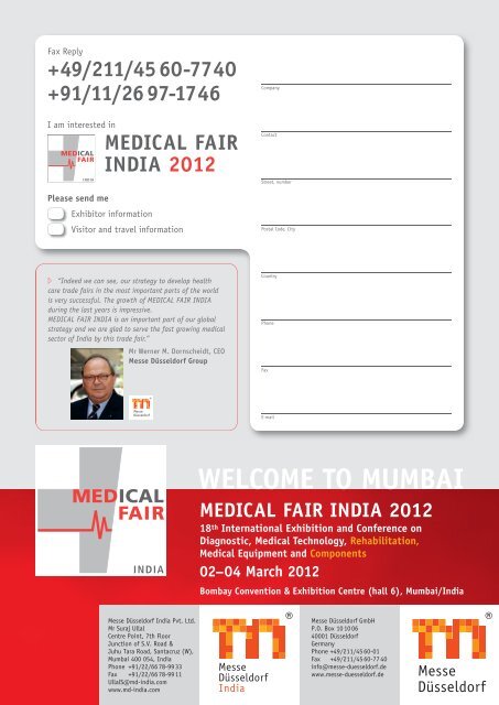 MEDICAL FAIR INDIA 2011 Post Show Report