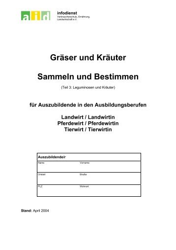 Gräser und Kräuter Sammeln und Bestimmen - aid