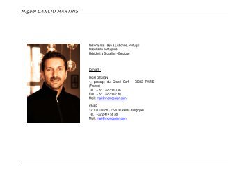 CV Miguel Cancio Martins - MCM Design