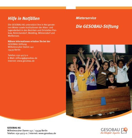 Flyer GESOBAU-Stiftung - Gesobau AG