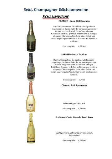 Sekt, Champagner &Schaumweine