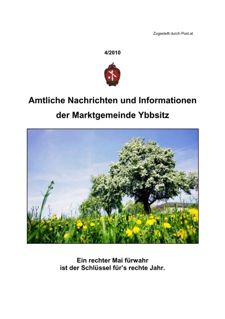 Amtliche Nachrichten Ausgabe 4/2010 - Marktgemeinde Ybbsitz