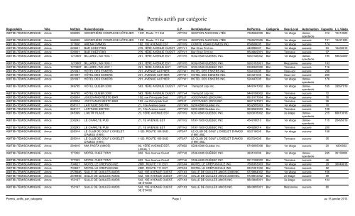 Permis actifs par categorie