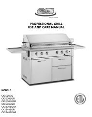 Use and Care Manual - OCI Grills