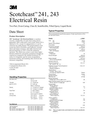 Scotchcast™ 241, 243 Electrical Resin