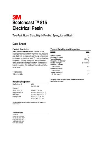 Scotchcast TM 815 Electrical Resin