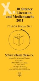 10. Steiner Literatur- und Medienwoche 2011 - Schule Schloss Stein