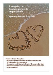 Gemeindebrief Juli 2011 - Evangelische Kirchengemeinde ...