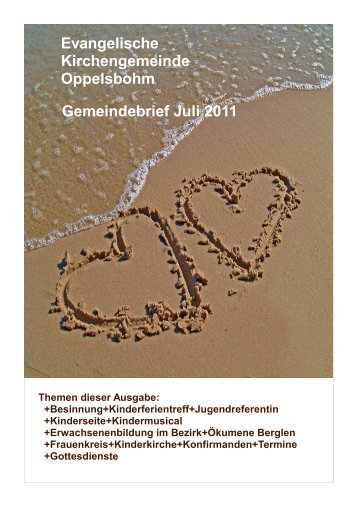 Gemeindebrief Juli 2011 - Evangelische Kirchengemeinde ...