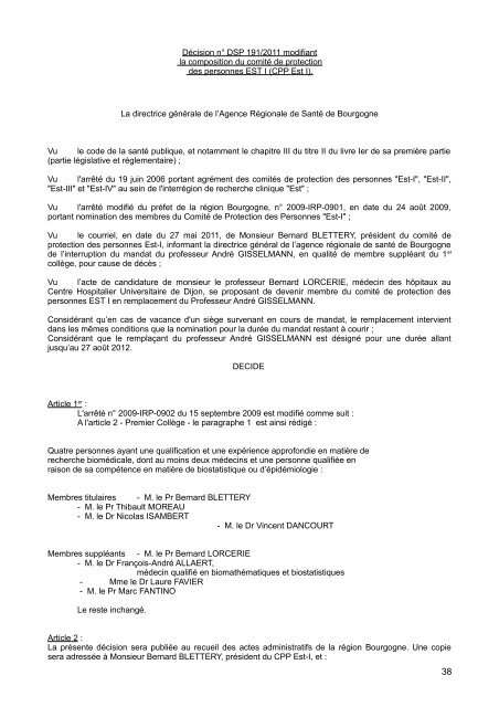 N° 207 - Préfecture de la Région Bourgogne et de la Côte-d'Or