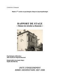 RAPPORT DE STAGE « Maison de retraite La Roseraie