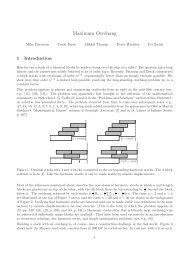 Maximum Overhang - Dartmouth College