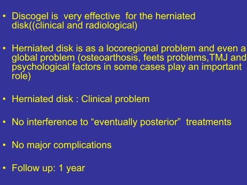 herniated disk: treatment percutaneous using discogel