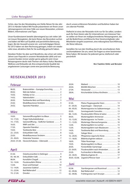 Katalog 2013 (PDF) - Hehle Reisen