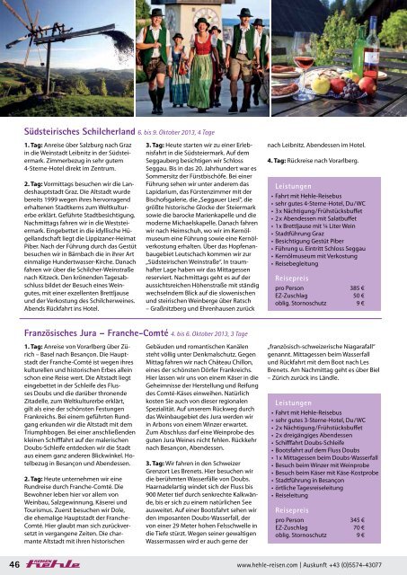 Katalog 2013 (PDF) - Hehle Reisen