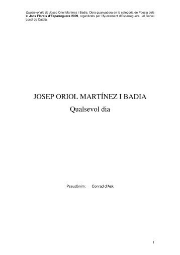 JOSEP ORIOL MARTÍNEZ I BADIA Qualsevol dia