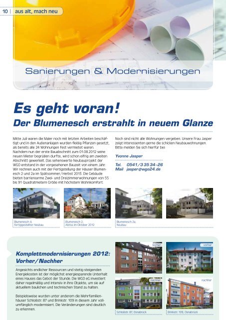 Hallo Nachbar 3/2012 - Wohnungsbaugenossenschaft Osnabrück eG