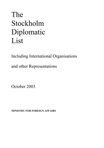 The Stockholm Diplomatic List - RFSL