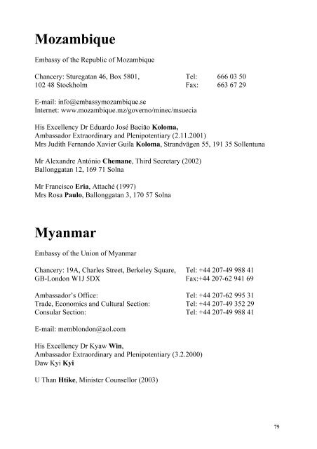 The Stockholm Diplomatic List - RFSL