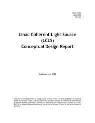 LCLS Conceptual Design Report - Stanford Synchrotron Radiation ...