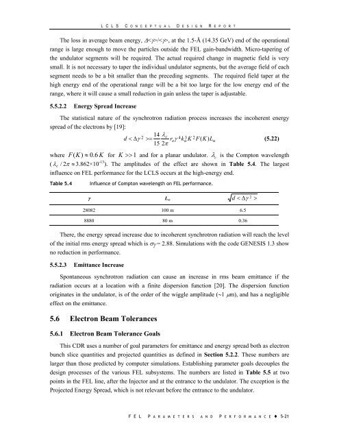 LCLS Conceptual Design Report - Stanford Synchrotron Radiation ...