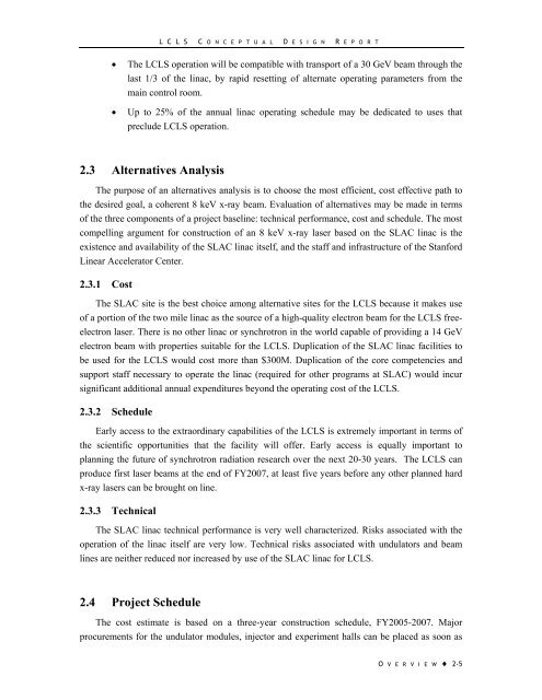 LCLS Conceptual Design Report - Stanford Synchrotron Radiation ...