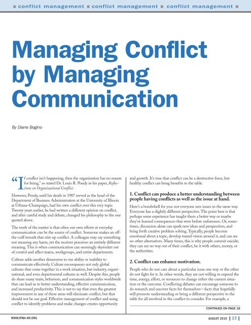 Conflict Management Coaching - IPMA