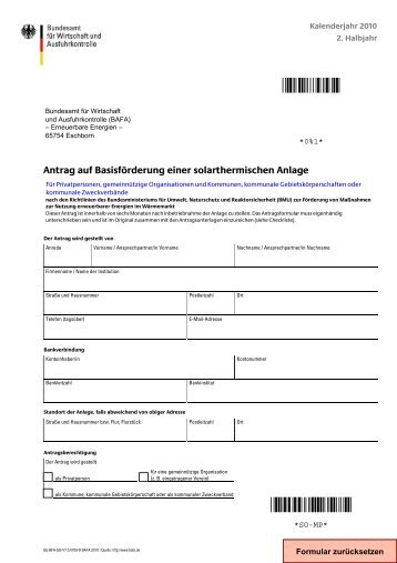 Bafa-Antrag Solar