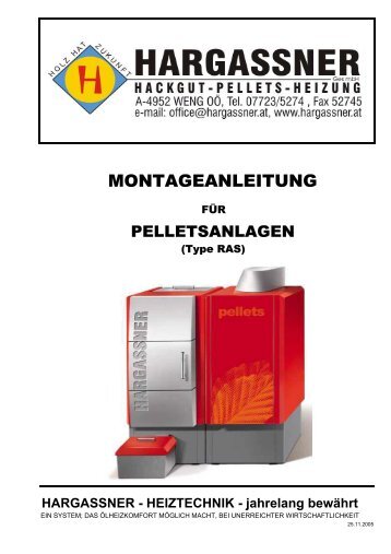 Montageanleitung Pelletsanlage HSV30 50 RAS 09 05