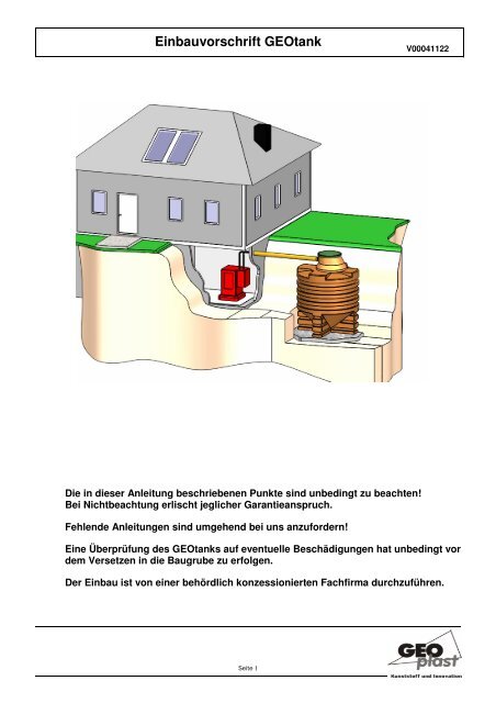 Einbauvorschrift GEOtank