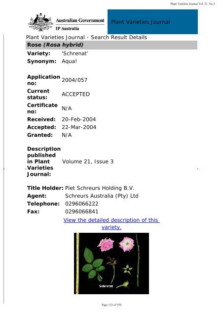 Plant Variety Journal - IP Australia