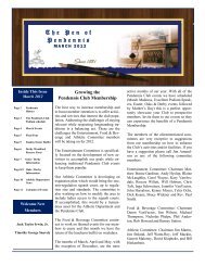 March 2012 Newsletter - The Pendennis Club