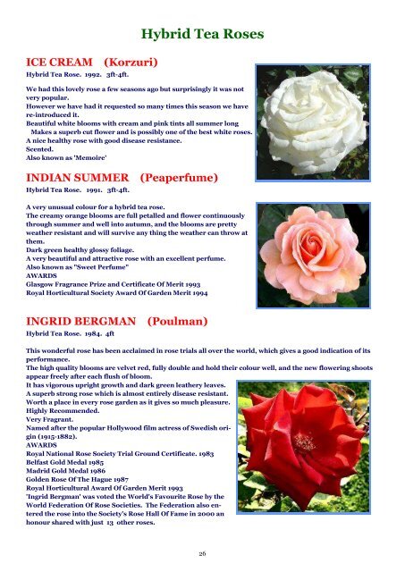 ONLINE BROCHURE Hybrid Tea Roses - Country Garden Roses