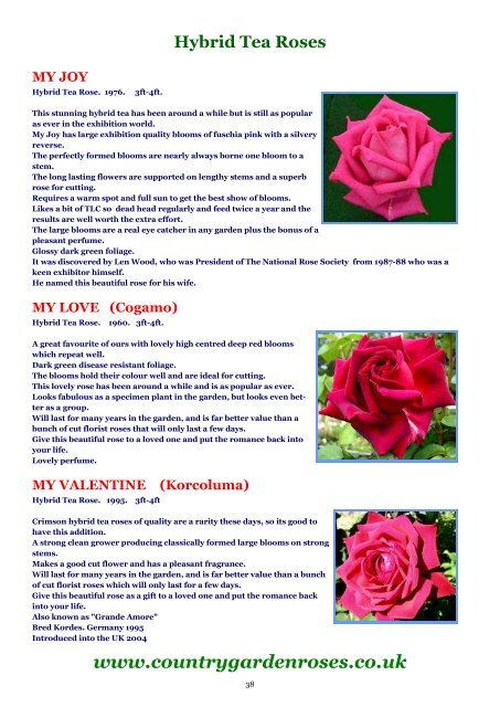 ONLINE BROCHURE Hybrid Tea Roses - Country Garden Roses