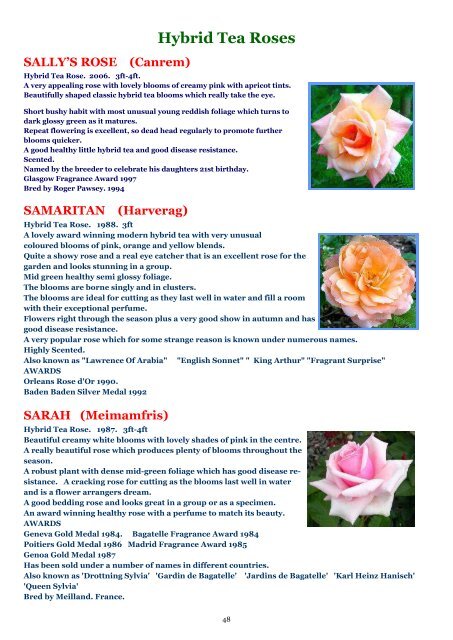 ONLINE BROCHURE Hybrid Tea Roses - Country Garden Roses